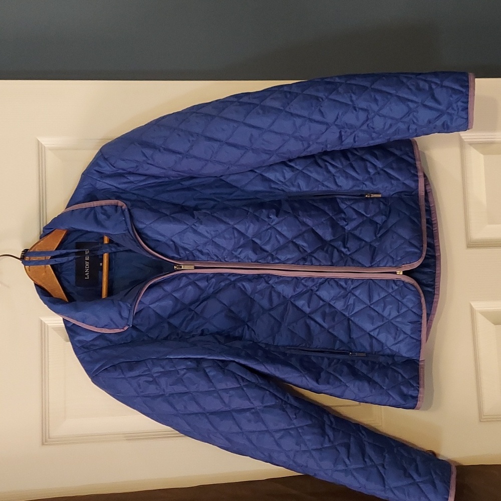 Lands End Blue Lightweight Packable Primaloft Jacket Medium 10/12